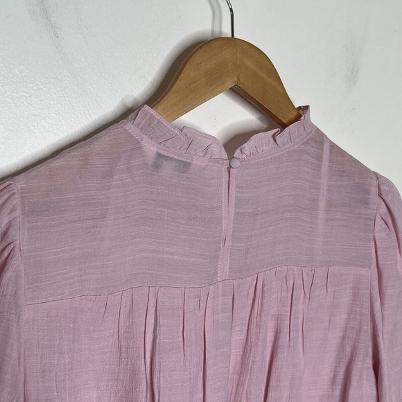 Nanette Lenore Short Sleeve Blouse Top Petunia Pink Women’s Size M Ruffle - Picture 8 of 8
